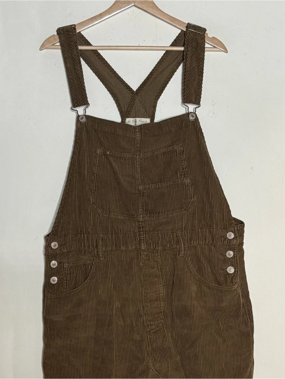 We the Free Free People Brown Corduroy Bib Overall Size L Baggy Loose Casual - Picture 4 of 10